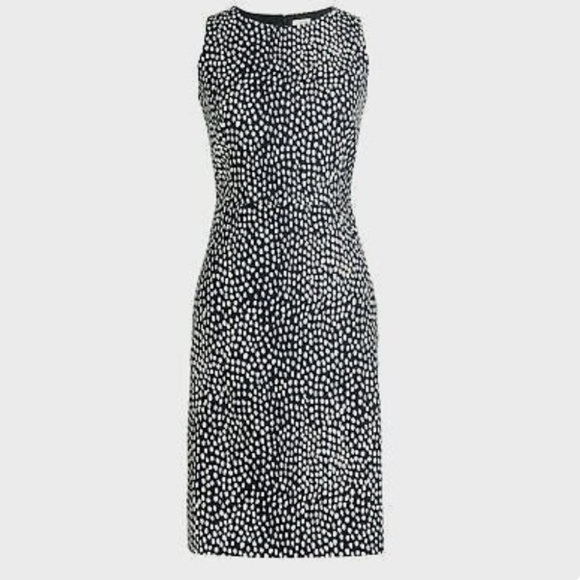 J.Crew Navy White Oncilla Animal Sheath Dress - Size 4 - Picture 3 of 14